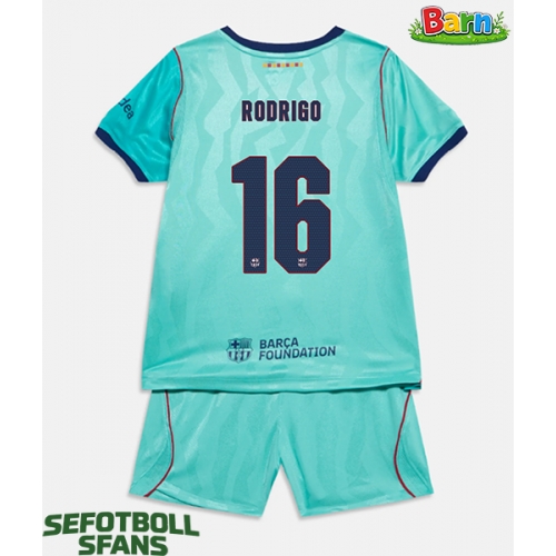 Barcelona Rodri Hernandez #16 Tredjeställ Barn 2026-27 Kortärmad (+ Korta byxor)